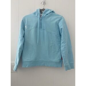 Official Vancouver 2010 Winter Olympics Logo 1/4 Zip Hoodie Light Blue Sz Small